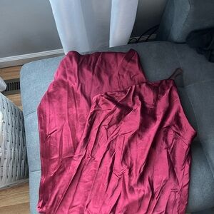 Express Burgundy Satin Dress
